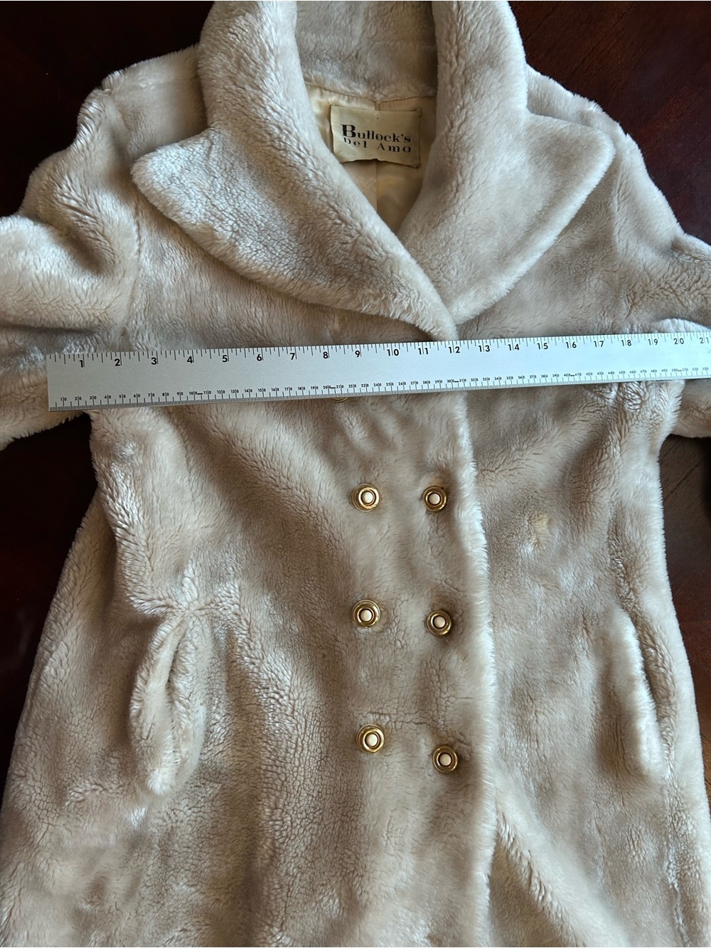 Authentic 1970s Vintage Sportowne Faux Fur Coat Bullock's Del Amo size M - Picture 7 of 12